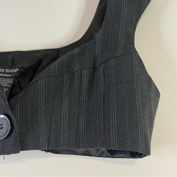 Y2K Clubwear Top Guess Bra Black Gray VTG Y3K Baddie Contemporary Medium 00s - Picture 6 of 13